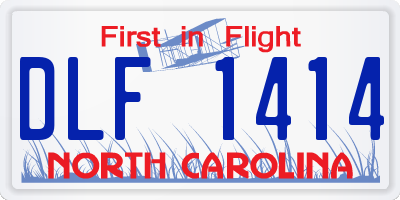 NC license plate DLF1414