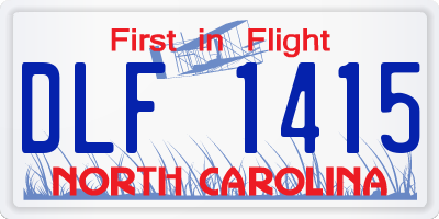 NC license plate DLF1415