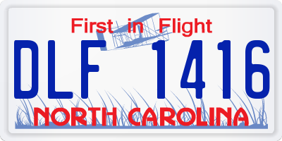 NC license plate DLF1416