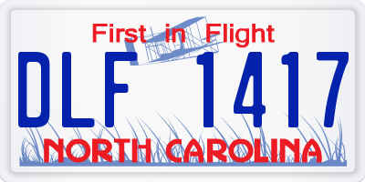 NC license plate DLF1417