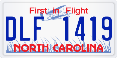 NC license plate DLF1419