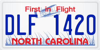 NC license plate DLF1420
