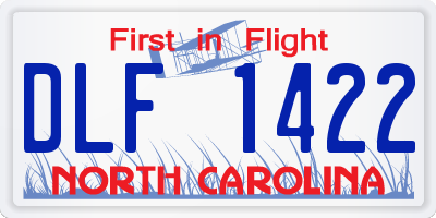 NC license plate DLF1422