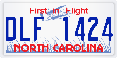 NC license plate DLF1424