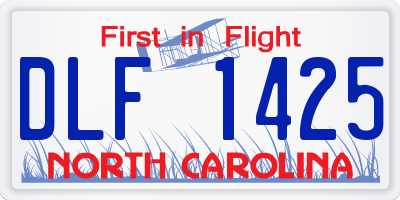 NC license plate DLF1425