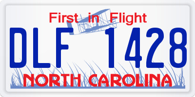 NC license plate DLF1428
