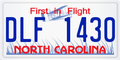 NC license plate DLF1430