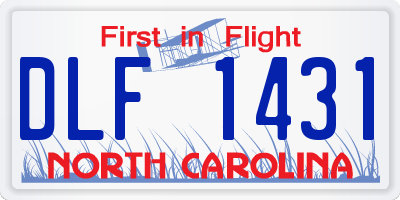NC license plate DLF1431