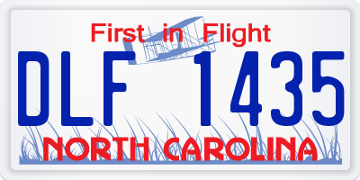 NC license plate DLF1435