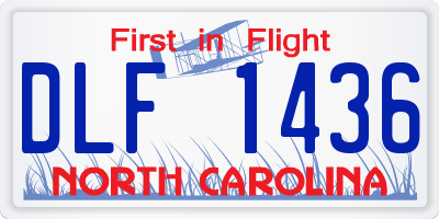 NC license plate DLF1436