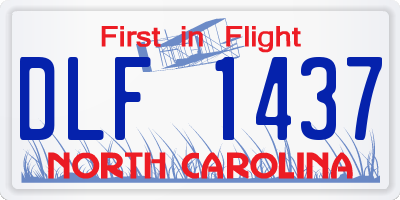 NC license plate DLF1437