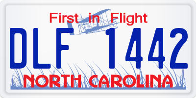 NC license plate DLF1442