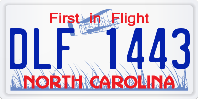 NC license plate DLF1443