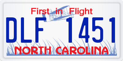 NC license plate DLF1451