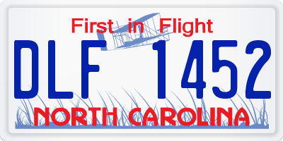 NC license plate DLF1452