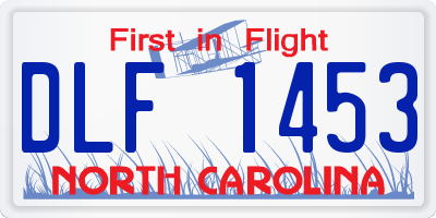 NC license plate DLF1453