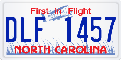 NC license plate DLF1457