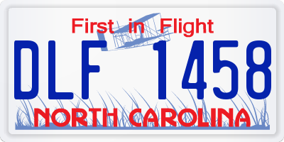 NC license plate DLF1458