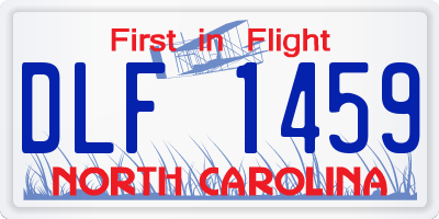 NC license plate DLF1459