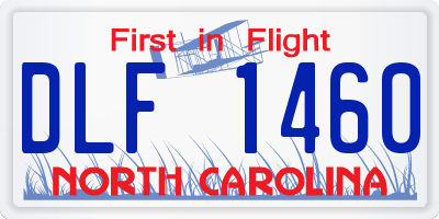 NC license plate DLF1460
