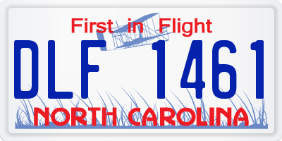 NC license plate DLF1461