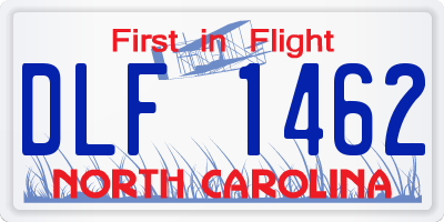 NC license plate DLF1462