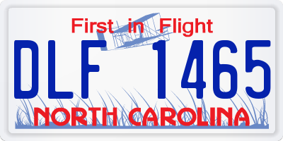 NC license plate DLF1465