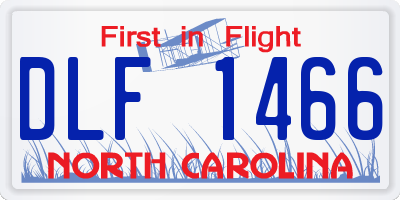 NC license plate DLF1466