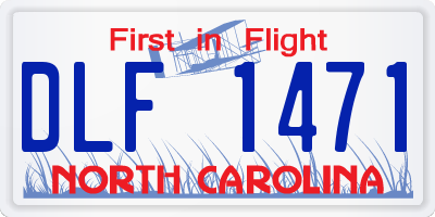 NC license plate DLF1471