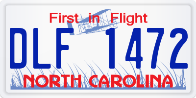 NC license plate DLF1472