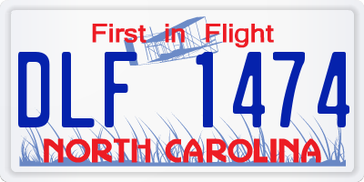 NC license plate DLF1474