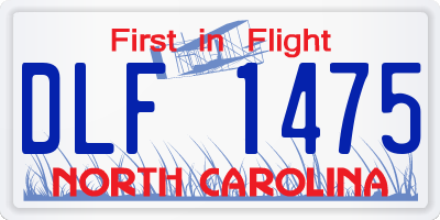 NC license plate DLF1475