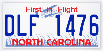 NC license plate DLF1476