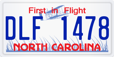 NC license plate DLF1478