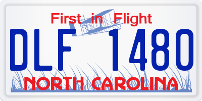 NC license plate DLF1480