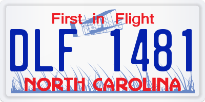 NC license plate DLF1481