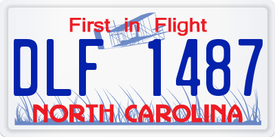 NC license plate DLF1487