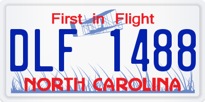 NC license plate DLF1488