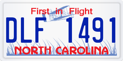 NC license plate DLF1491