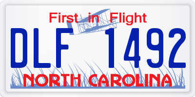 NC license plate DLF1492