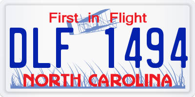 NC license plate DLF1494