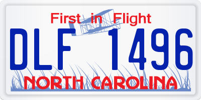 NC license plate DLF1496