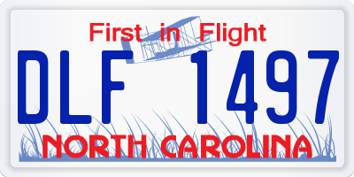 NC license plate DLF1497