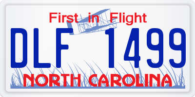 NC license plate DLF1499