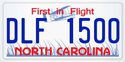 NC license plate DLF1500