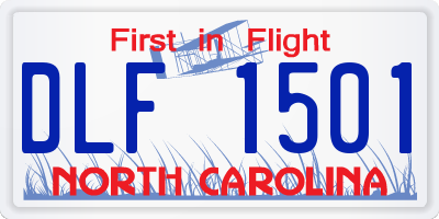 NC license plate DLF1501