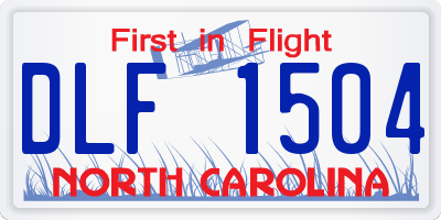NC license plate DLF1504