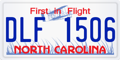 NC license plate DLF1506