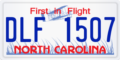 NC license plate DLF1507