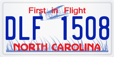 NC license plate DLF1508